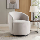 Swivel Accent Armchair Barrel Chair With Powder Coating Metal Ring by HouseOfZazla
