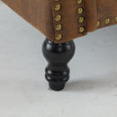 68 Inch Nailhead Trim Couches for Living Room, 22' Deep Seat Rolled Arm Sofa, Faux Leather Couch Upholstered SofaComfy Upholstered 2 Seater Sofa, w/Wooden Leg, Large Traditional Sofa for Bedroom