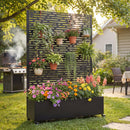 Metal Raised Garden Bed with Wheels and Trellis