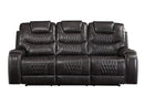 Braylon - Magnetite Synthetic Leather Manual Recliner Sofa - Brown by HouseOfZazla