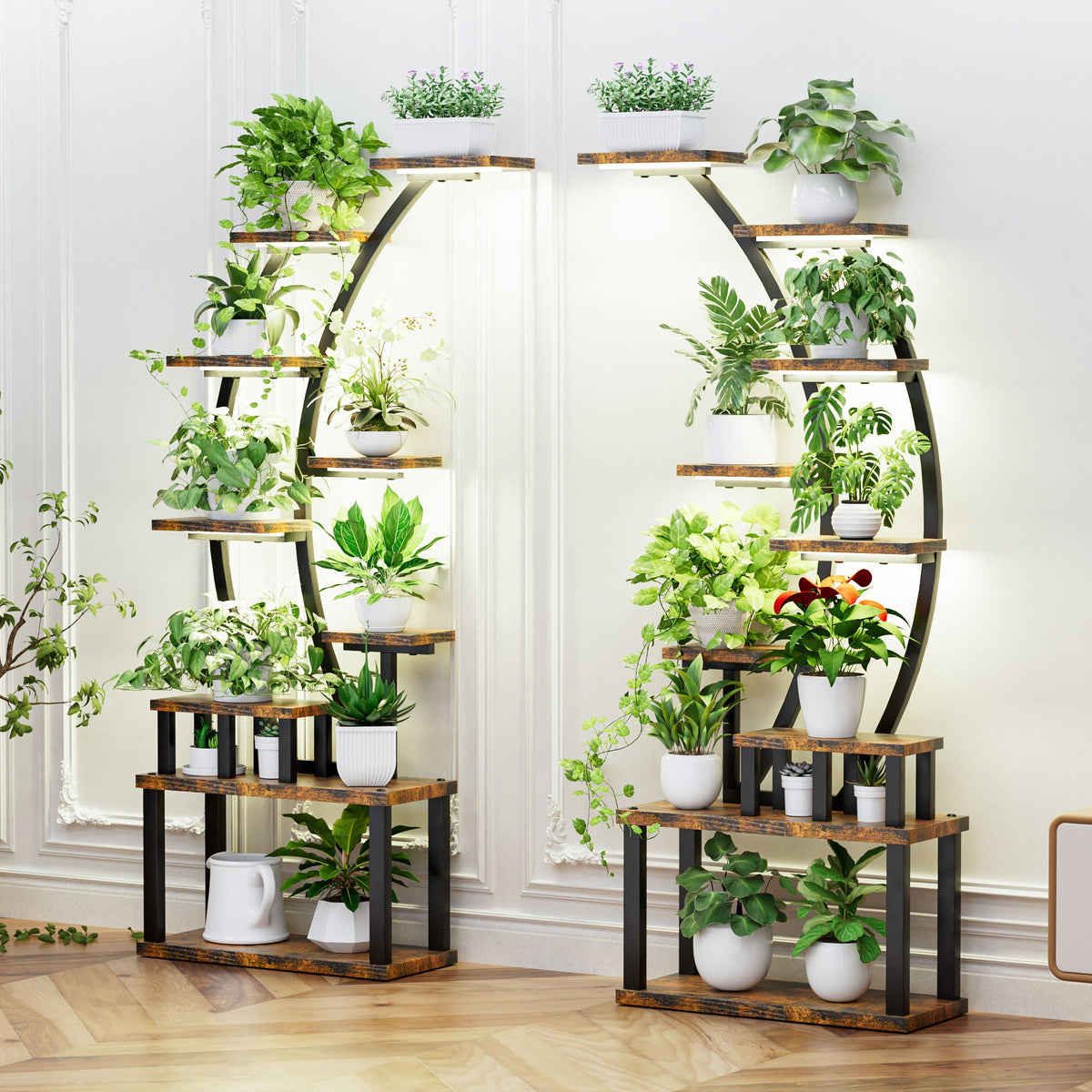 9 Tiered Indoor Plant Stand With 5 Adjustable Grow Lights, photo 13 of 29