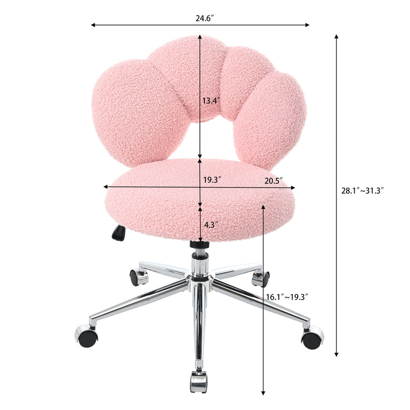 360Swivel Height Adjustable,Swivel Chair,Teddy fabric,home office chair