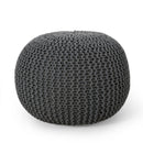 Bordeaux - Knitted Round Pouf, Versatile Ottoman And Floor Cushion by Unique Piece Furniture