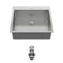 25 x 22 x 9 Inch Kitchen Sink Drop-In 16 Gauge Stainless Steel Single Bowl by HouseOfZazla