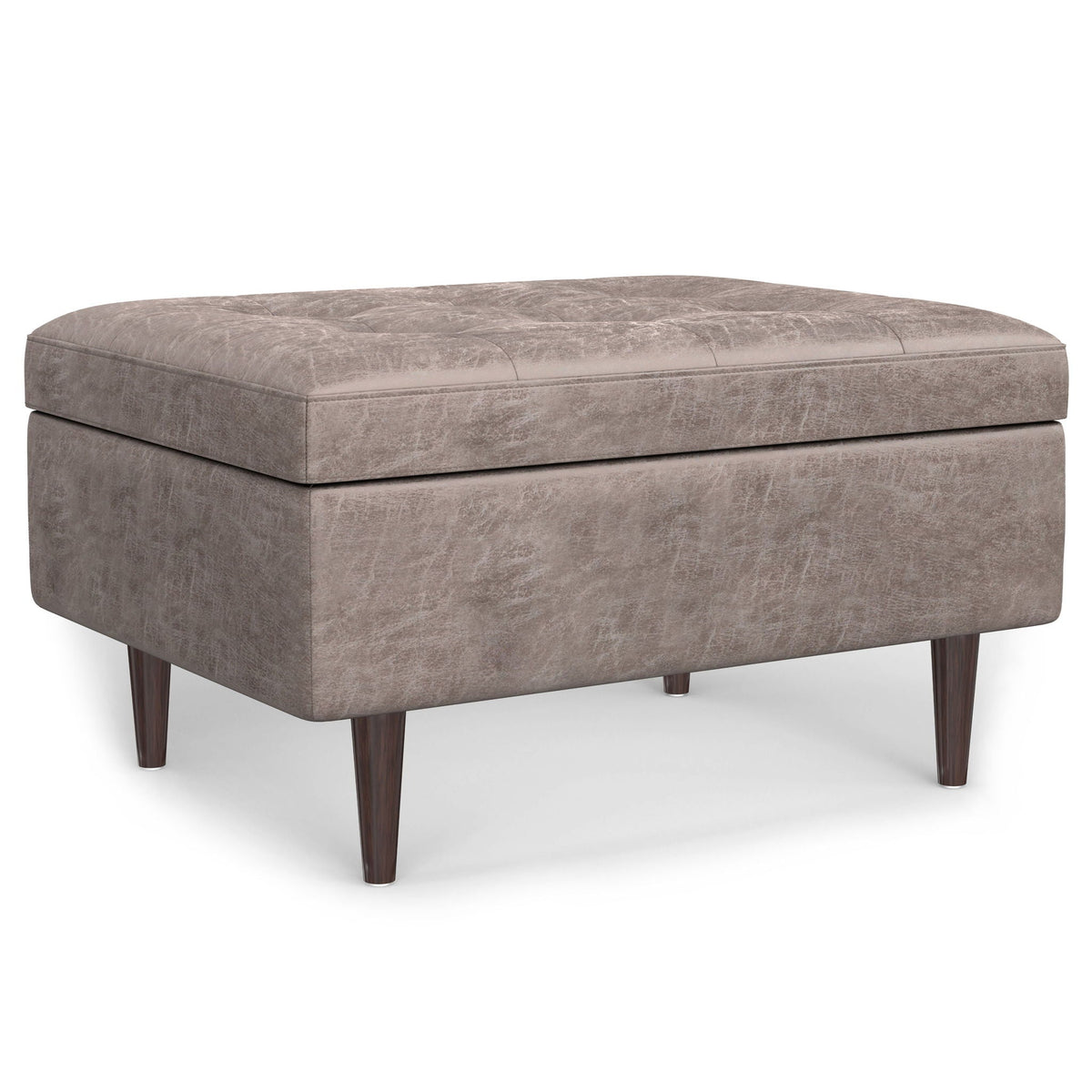 Shay - Large Square Coffee Table Storage Ottoman Mid-Century Style, photo 4 of 40