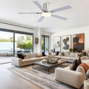 Flush Mount Ceiling Fans With LED Light And Remote Control, 5 Blades by HouseOfZazla