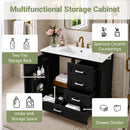 36" Black Bathroom Vanity Cabinet