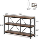 Console Table With 3 Tier Storage Shelves Finish, Slim Narrow Design For Living Entryway - Brown / Black by HouseOfZazla