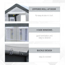8' x 6' x 7' Walk-In Greenhouse, Outdoor Garden Warm Hot House with 4 Roll-up Windows, 2 Zippered Doors and Weather Cover, White