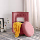 360 degree Swivel Accent Chair with Storage Function, Velvet Curved Chair with Gold Metal Base for Living Room, Nursery, Bedroom