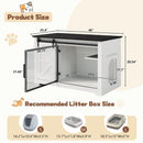 46" Farmhouse Cat Litter Box Enclosure with Sliding Barn Door
