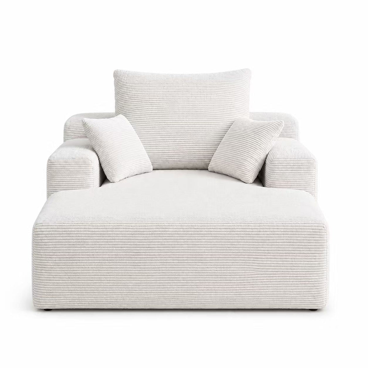 71.65'' Corduroy Chaise Lounge Sofa with Cup Holders & Storage Pocket, photo 2 of 5