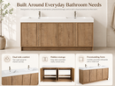 72" Freestanding Bathroom Vanity With Dual Resin Sink