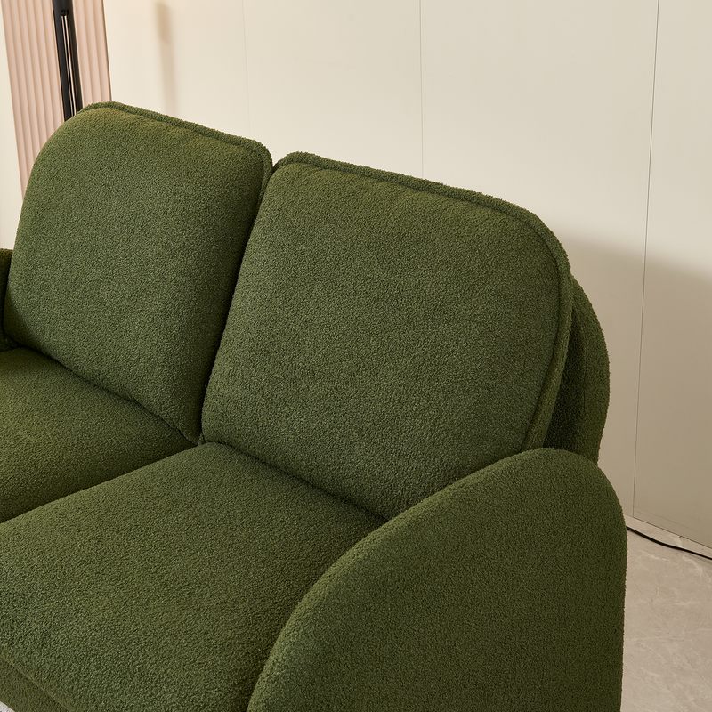 59" Loveseat Sofa Small Couch for Living Room, Sherpa Fabric Upholstered Loveseat Sofa Couch, Small Loveseat Sofa for Apartment, Bedroom