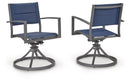Rocky Creek - Sling Swivel Chair (Set of 2) - Blue / Gray by Unique Piece Furniture