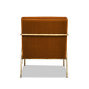 Aerin - Hammered Brass Upholstered Accent Arm Chair by HouseOfZazla
