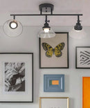 Catalina 23"W 3-Light LED Track Bar Light Fixture, Matte Black with Clear Glass Shades by LampsUSA