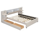 Upholstered Platform Bed With Reading Lights, Drawers, Trundle And Shelves by HouseOfZazla