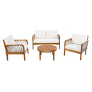 4-Piece Acacia Wood Outdoor Patio Furniture Set by HouseOfZazla
