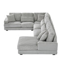 U - Shaped Sectional Sofa With Chaise Lounge, Oversized Living Room Sofa - Gray by HouseOfZazla