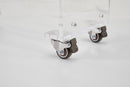 Acrylic Rolling Side Table - 3 Tiers End Table with Lockable Wheels - Small Clear Table for Living Room