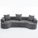 Modern Style Ultra Smooth Curved Sofa With 3 Pillows by Unique Piece Furniture
