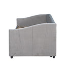 Upholstered Daybed Sofa Bed With Trundle Bed And Wood Slat by HouseOfZazla