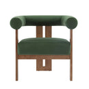Modern Upholstered Round Arm Accent Chair With Upholstery
