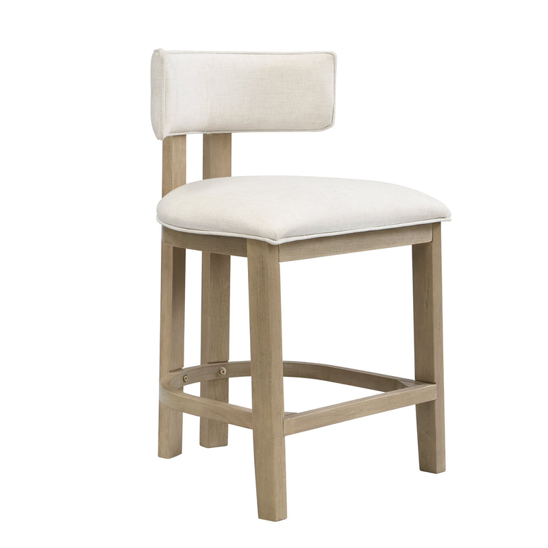 26" Counter Height Bar Stool, Upholstered Counter Stools (Set of 2) - Light Ash + Beige, photo 3 of 10