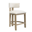 26" Counter Height Bar Stool, Upholstered Counter Stools (Set of 2) - Light Ash + Beige by HouseOfZazla