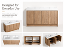 60" Freestanding Bathroom Vanity With Dual Resin Sink