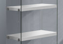 5-Tier White Bookcase with Clear Tempered Glass by HouseOfZazla