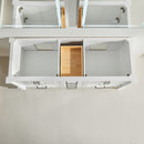 Freestanding Double Bathroom Vanity With Extra Black Handles - White by HouseOfZazla
