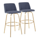 Toriano - Contemporary Fixed Height Barstool With Swivel With Round Footrest (Set of 2) by HouseOfZazla