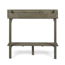 3-Piece Balcony Bar Set with Bottom Shelf Table and 2 Stools, Grey Finish by Montret