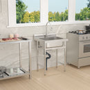 Single Bowl Utility Sink, Freestanding Commercial Kitchen Sink For Laundry Room - Brushed Nickel by HouseOfZazla