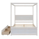 Canopy Platform Bed With Drawers, Support Slats, No Box Spring Needed by HouseOfZazla