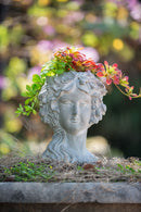 Cement Bust Wall Planter Indoor Outdoor Home Garden Decor, 8 - Gray by HouseOfZazla