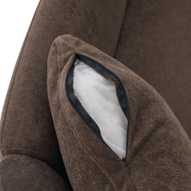 81 In. Curved Velvet Sofa With Wooden Base, photo 5 of 10