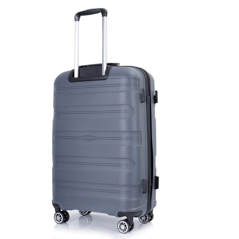 Hardshell Suitcase Spinner Wheels PP Luggage Sets Lightweight Durable Suitcase with TSA Lock,3-Piece Set (20/24/28), Gray