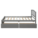 Platform Storage Bed Wood Bed Frame With Two Drawers And Headboard by HouseOfZazla