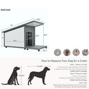 Modern Design Outdoor Dog House With Food Bowl And Wheels Pine - Gray / White by HouseOfZazla