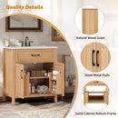 Bathroom Vanity With Sink, Adjustable Shelf & Door Organizers - Walnut by HouseOfZazla
