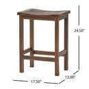 Outdoor Acacia Wood Counter Height Barstool Set of 2 by HouseOfZazla