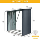 Outdoor Steel Firewood Rack, Open Wood Shed With Sloped Roof For Firewood, Pellet, Or Lumber Storage - Black by HouseOfZazla