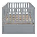 Daybed With Fence Guardrails And 2 Drawers, Split Into Independent Floor Bed & Daybed by HouseOfZazla
