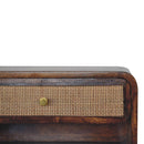 Wall Mounted Open Woven Bedside Table - Chestnut by Unique Piece Furniture