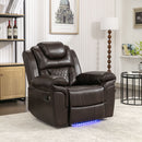 Home Theater Seating Manual Recliner Chair With Led Light Strip For Living Room by HouseOfZazla