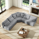 5 Seater L Shaped Sectional Sofa With Curved Corner, 7 Pillows by HouseOfZazla