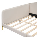 Upholstered Daybed With Headboard And Armrest, Support Legs by HouseOfZazla
